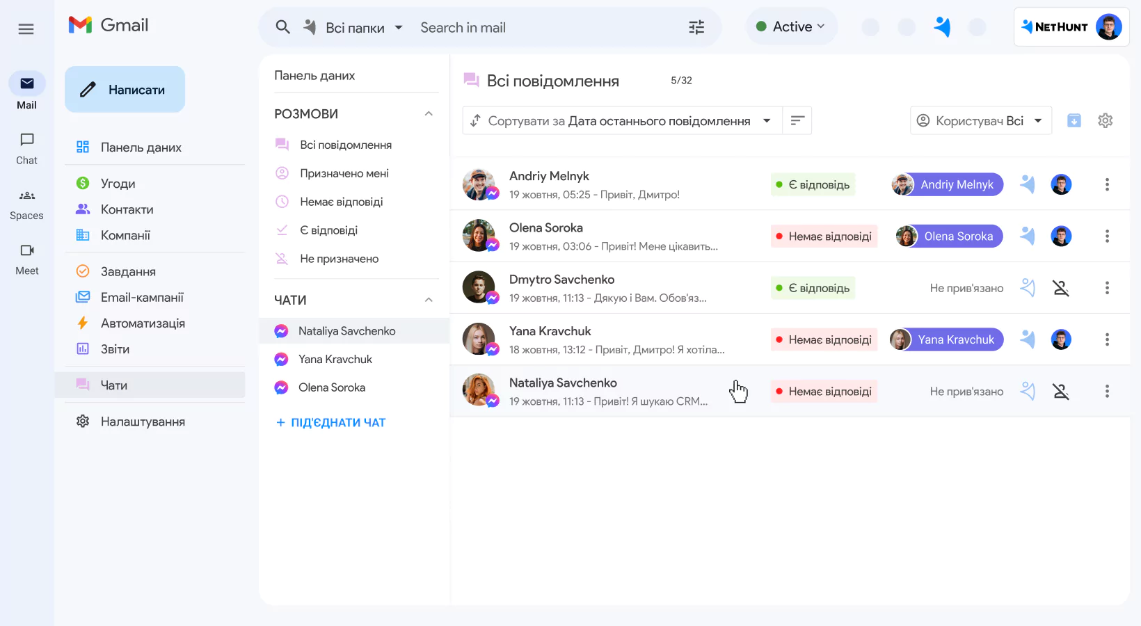 Інтеграція NetHunt CRM із Facebook Messenger screen 2