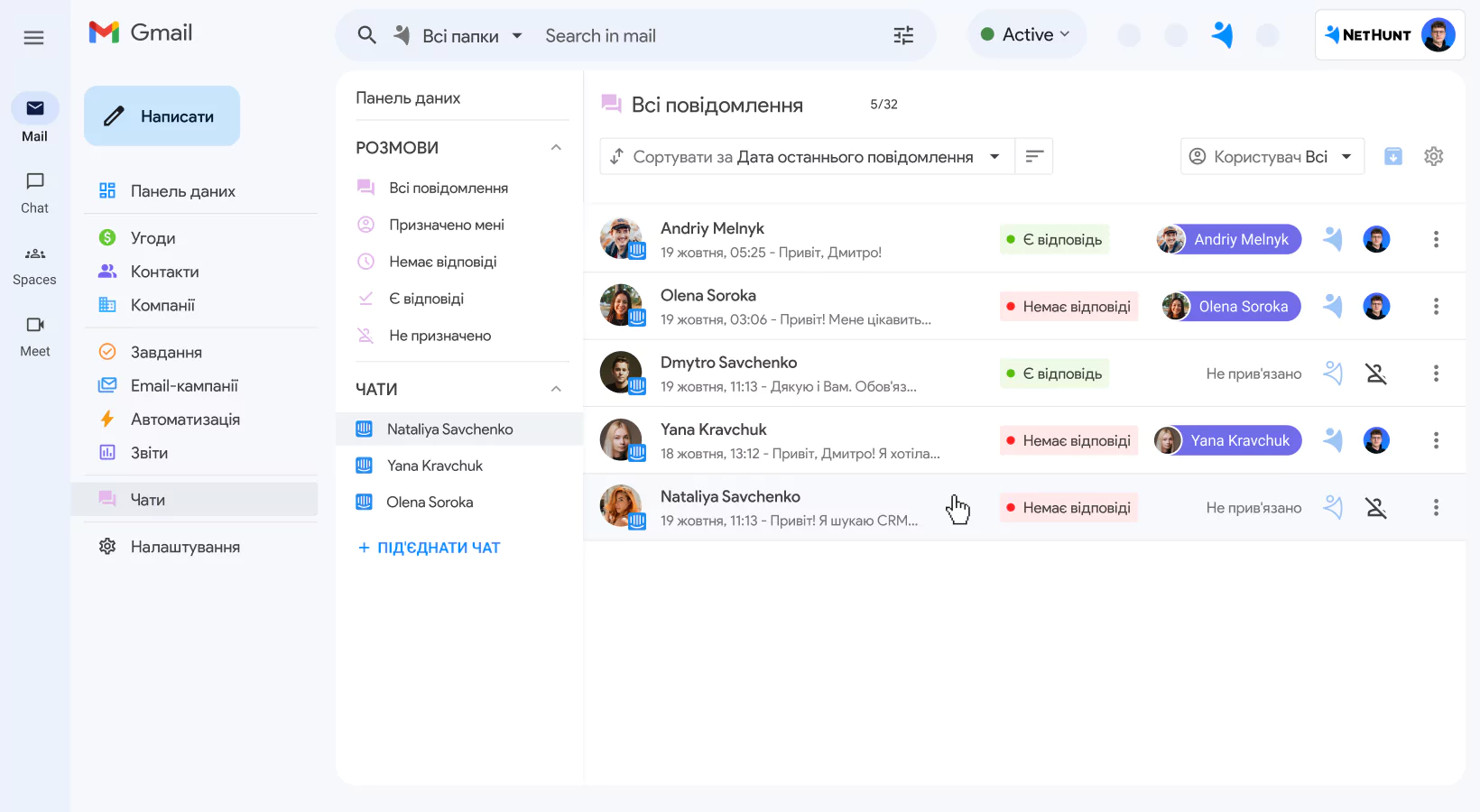 Інтеграція NetHunt CRM із Intercom screen 1